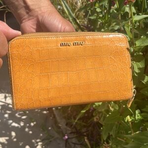 Miu Miu wallet full inclusion croco leather full size zippy marigold beautiful